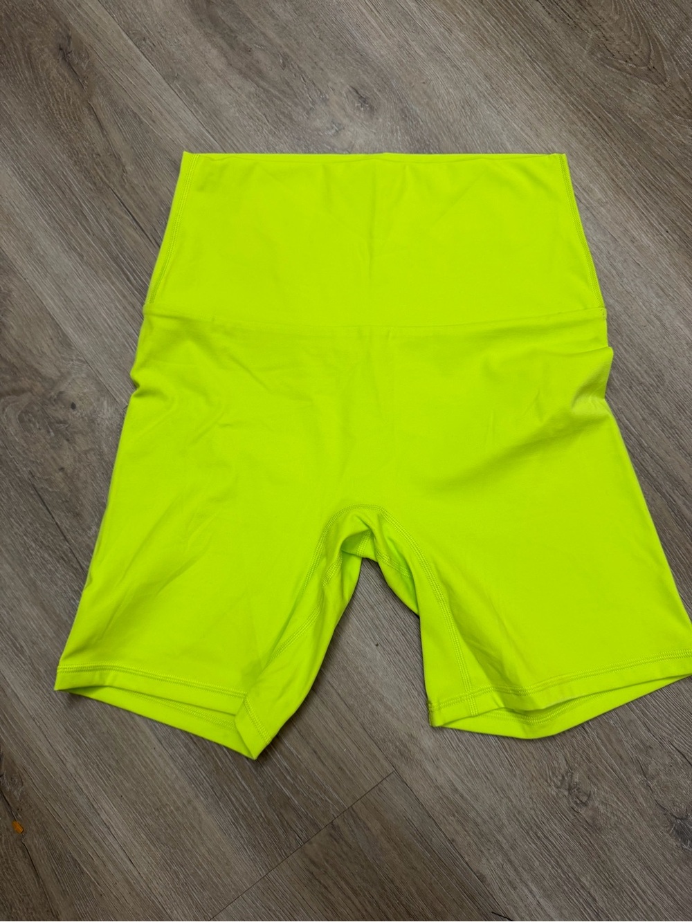 Halara High Waist Biker Shorts Women’s L Neon Yellow Athletic 008